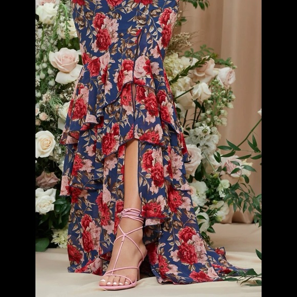 SHEIN | Floral Print Ruffled Mermaid Dress - Picture 6 of 15